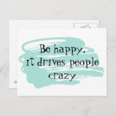 Wees blij met de grappige inspiratiekaart briefkaart (Voorkant / Achterkant)