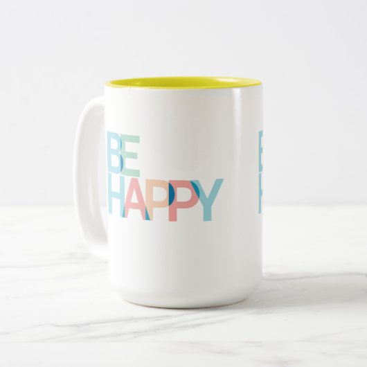 Wees blij met de Mok voor tweetone koffie (Voorkant links)