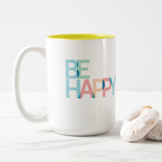 Wees blij met de Mok voor tweetone koffie (Met donut)