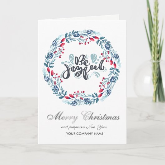 Wees blij, met de mooie kerstfeestjes feestdagen kaart (Voorkant)