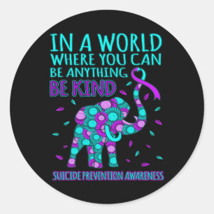 Wees blij met de ondersteuning voor zelfmoordpreve ronde sticker
