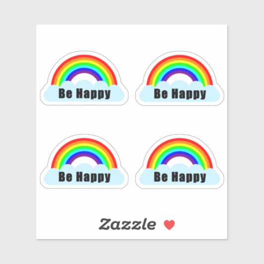 Wees blij met de op maat gesneden vinylStickers Sticker (Vel)