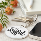 Wees blij met evangelie beelden Christelijk esthet Sleutelhanger (Voorkant Rechts)