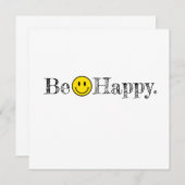 Wees blij met Typografie Smile Face Emoji Notitiekaartje (Voorkant / Achterkant)