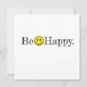Wees blij met Typografie Smile Face Emoji Notitiekaartje (Voorkant)