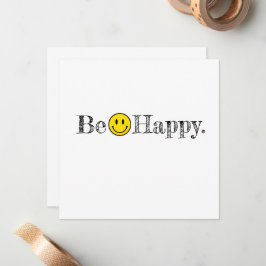 Wees blij met Typografie Smile Face Emoji Notitiekaartje