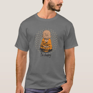 Wees blij met Zen Little Baby Buddha T Mandala T G T-shirt