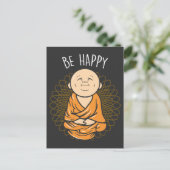 Wees blij met Zen Little Buddha Mandala Buddhist Briefkaart (Staand voorkant)
