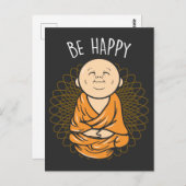 Wees blij met Zen Little Buddha Mandala Buddhist Briefkaart (Voorkant / Achterkant)