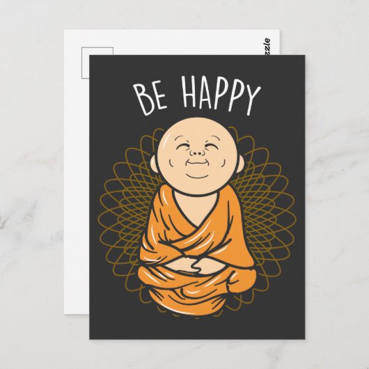 Wees blij met Zen Little Buddha Mandala Buddhist Briefkaart (Voorkant / Achterkant)