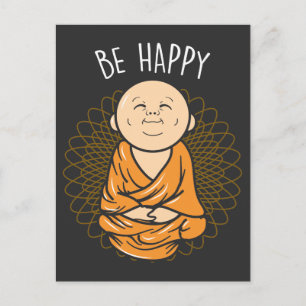 Wees blij met Zen Little Buddha Mandala Buddhist Briefkaart
