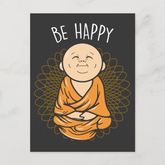 Wees blij met Zen Little Buddha Mandala Buddhist Briefkaart (Voorkant)