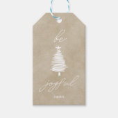 Wees blij ・ Minimale Dusty Green Velvet kerst Cadeaulabel (Voorkant)