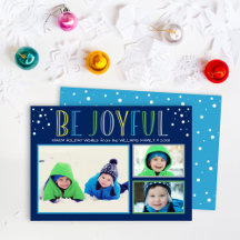 Wees blij| Navy Blue Holiday Photo Collage