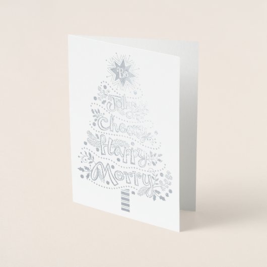 Wees blij om vrolijke kauwkermis Merry Silver met  Folie Kaarten (Voorkant)