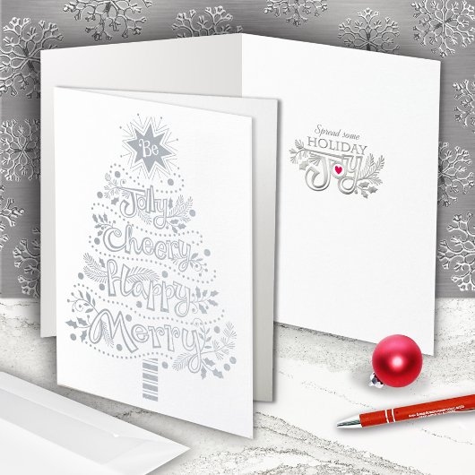 Wees blij om vrolijke kauwkermis Merry Silver met  Folie Kaarten