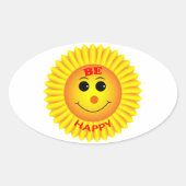 Wees blij ovale sticker (Voorkant)