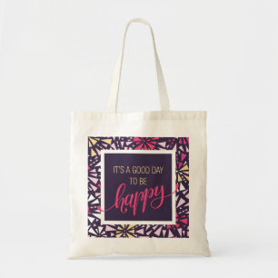 Wees blij Paars Abstract Tas