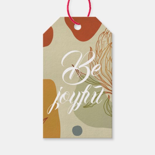 Wees blij · Protea Line Abstracte vormen trendy Cadeaulabel (Voorkant)