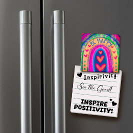 Wees blij Rainbow Inspirivity Trendy Kleurrijke Pl Magneet