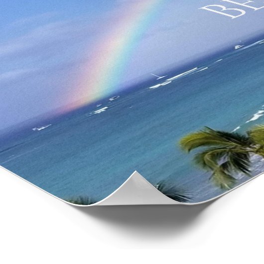 Wees blij regenboog poster (Hoek)