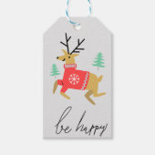 Wees blij rendieren cadeaulabel (Voorkant)