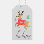 Wees blij rendieren cadeaulabel (Achterkant)