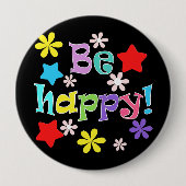 Wees blij! ronde button 4,0 cm (Voorkant)