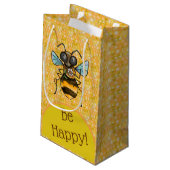 Wees blij Schattig Honeybee Klein Cadeauzakje (Achterkant Gekanteld)