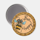 Wees blij Schattig Honeybee Magneet (Voorkant / Achterkant)