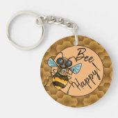 Wees blij Schattig Honeybee Sleutelhanger (Voorkant)