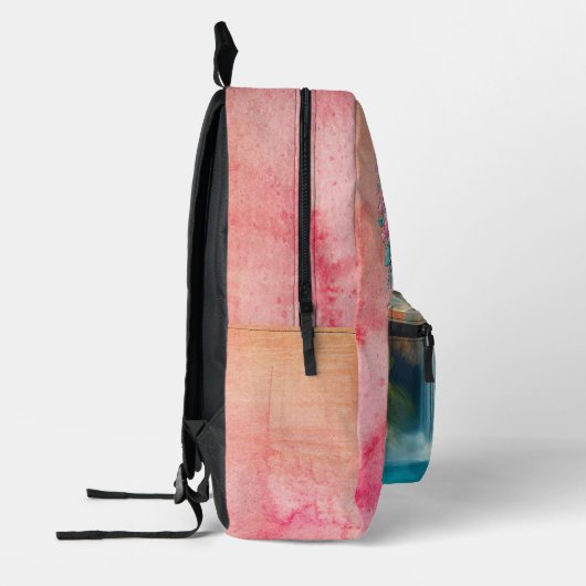 Wees blij Schattigee eenhoorn regenboog magische f Bedrukte Rugzak (Links)