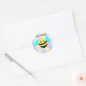 Wees blij! Schattigee Kawaii Pastel Regenboog Stri Ronde Sticker (Envelop)