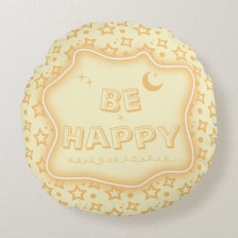 Wees blij Schattigee kleine sterretjes Patroon ron Rond Kussen