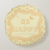 Wees blij Schattigee kleine sterretjes Patroon ron Rond Kussen (Achterkant)