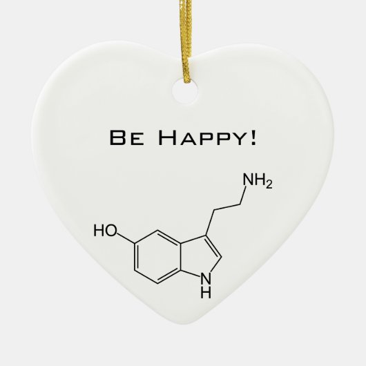 Wees blij! Serotonine Keramisch Ornament (Voorkant)
