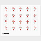 Wees blij sterren rode cadeau doos sticker (Vel)