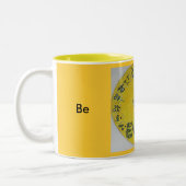 Wees blij tweekleurige koffiemok (Links)