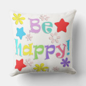 Wees blij! , veelkleurig buitenkussen (Achterkant)