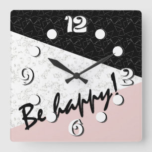 Wees blij! vierkante klok