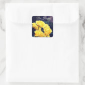 Wees blij vierkante sticker (Tas)