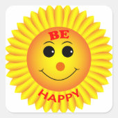 Wees blij vierkante sticker (Voorkant)