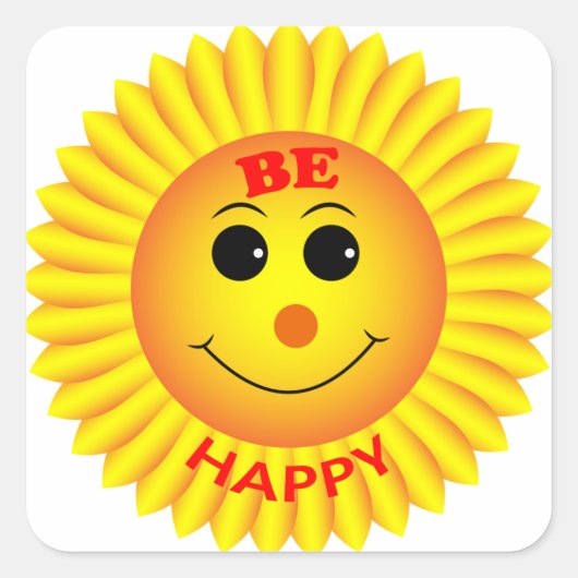 Wees blij vierkante sticker (Voorkant)