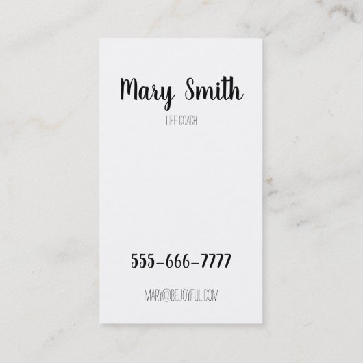 Wees blij visitekaartje (Achterkant)