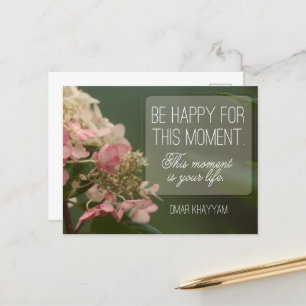 "Wees blij voor dit moment" Inspirerend Quote Briefkaart