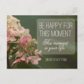 "Wees blij voor dit moment" Inspirerend Quote Briefkaart (Voorkant)