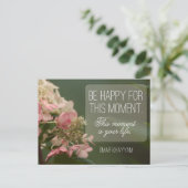 "Wees blij voor dit moment" Inspirerend Quote Briefkaart (Staand voorkant)