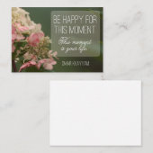 "Wees blij voor dit moment" Inspirerend Quote Notitiekaartje (Voorkant / Achterkant)
