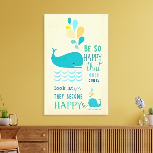 Wees blij walvis canvas (Insitu (Woonkamer))