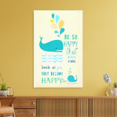 Wees blij walvis canvas afdruk (Insitu (Woonkamer))